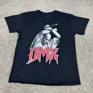 DMX Shirt Mens Large Black Red Hip Hop Short Sleeve Rap Tee Casual